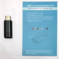 Data blocker USB-C против изтичане на данни при зареждане през USB кабел, снимка 2 - USB кабели - 38773758