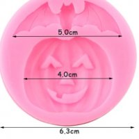 Тиква Прилеп  хелоуин halloween силиконов молд форма фондан шоколад гипс украса, снимка 2 - Форми - 32223496