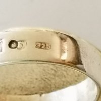 Лот-дамски стари среърни антикварни пръстени,сребро,кехлибар,емайл, снимка 15 - Пръстени - 32345426