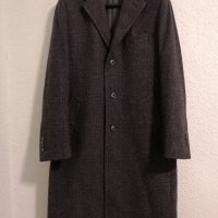 Мъжко зимно палто тъмно сиво каре, висококачествен вълнен плат XL 54, снимка 1 - Палта - 43780535