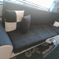 Ъглов диван +6 възглавнички+ стъклена маса, снимка 3 - Дивани и мека мебел - 34799045