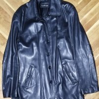 Мъжко черно кожено яке/сако от агнешка кожа - размер L, снимка 1 - Якета - 39021842
