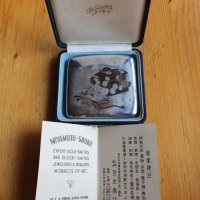 Сребърна Японска Табакера MIYAMOTO - SHOKO - гравирана японска табакера , снимка 6 - Табакери - 39136526