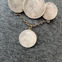 Брошка от сребърни монети , снимка 4 - Други ценни предмети - 38838051