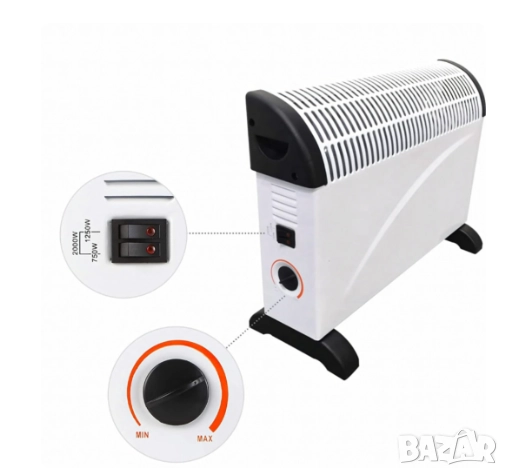 Електрически конвектор 2000 W с термостат, нов, снимка 1