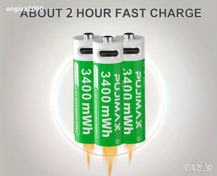 Акумулаторни батерии АА Li-ion 1.5V, снимка 1