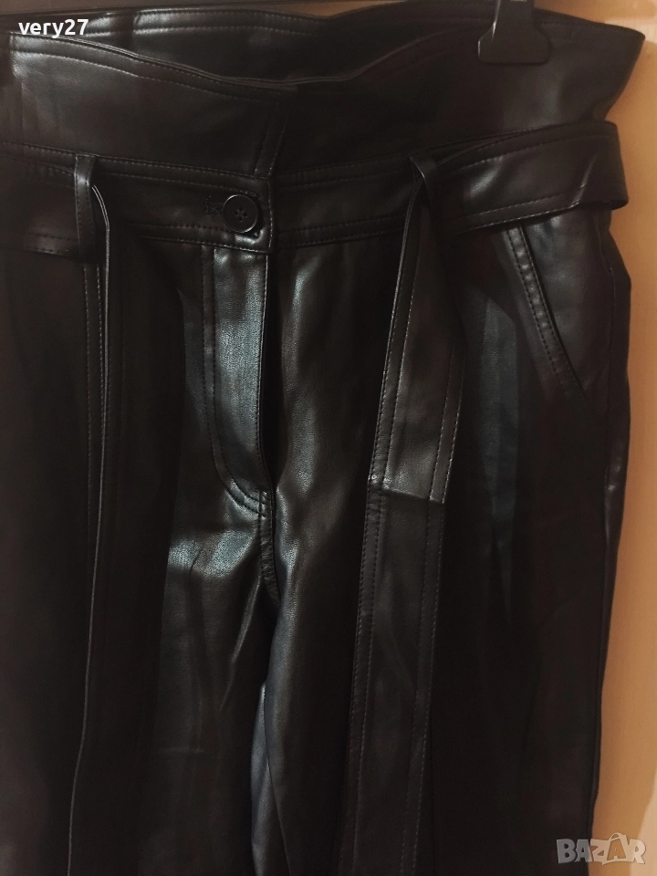 черен кожен панталон нов, снимка 1