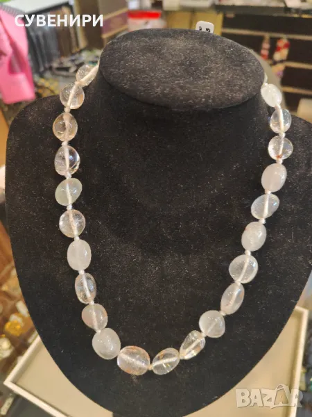 Колие от естествен камък - планински кристал , снимка 1