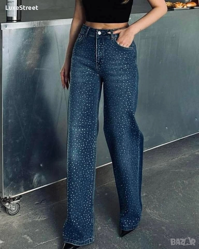 Дамски Дънки с Камъни 🤍, снимка 1