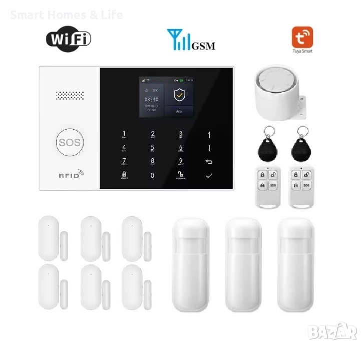 WiFi / GSM Смарт професионална Алармена система за дома и офиса Pro+, снимка 1