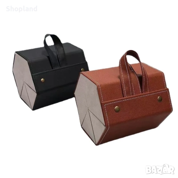 Кутия за съхранение на очила с 6 отделения от еко кожа, снимка 1