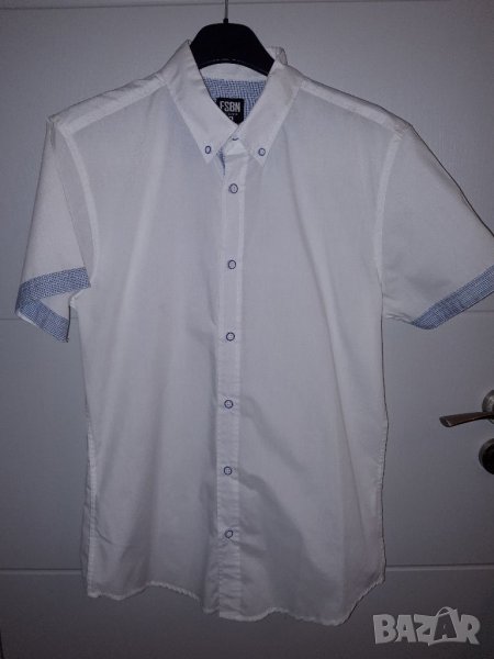 Мъжка риза бяла М, снимка 1