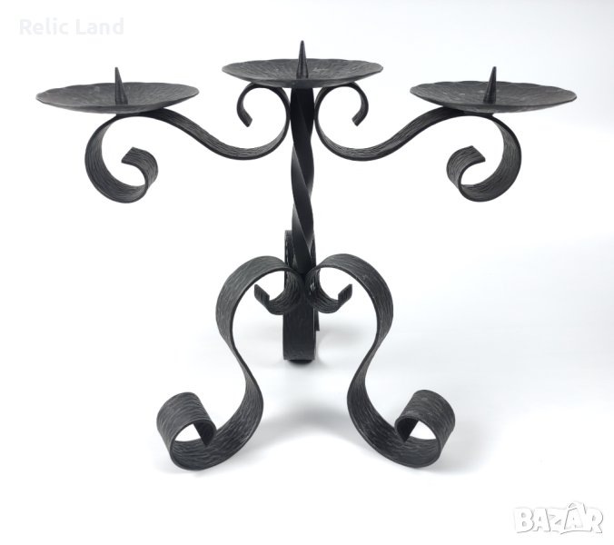 Троен метален свещник, снимка 1