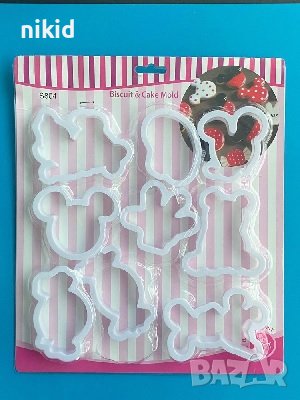 9 бр Дисни Мики Мини Маус Мечо пух пластмасови резци форми за сладки бисквитки фондан  форма резец, снимка 1