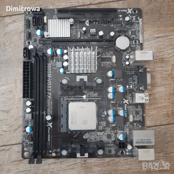 ДЪННА ПЛАТКА  Asrock 960GM-VGS3 FX+AMD Athlon II, снимка 1