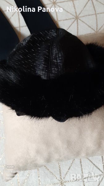 Зимна кожена шапка, снимка 1