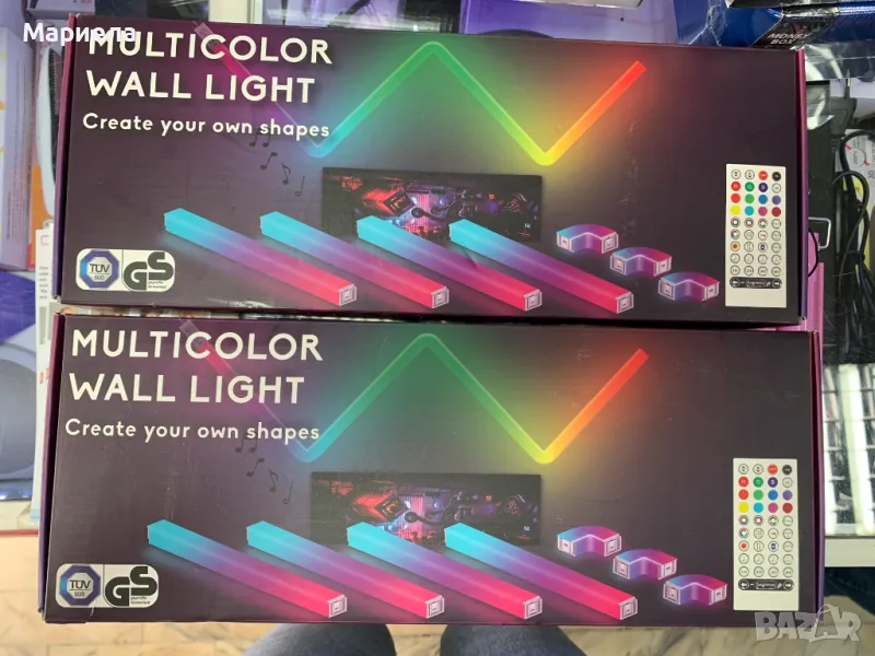 LED стенна лампа / RGB LED Лампа за Декорация / Геймърска Лампа с Дистанционно, снимка 1