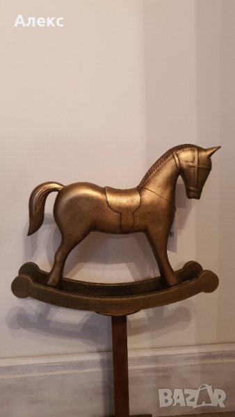 Голям люлеещ дървен кон, Италия, 36см /30см Нов!, снимка 1