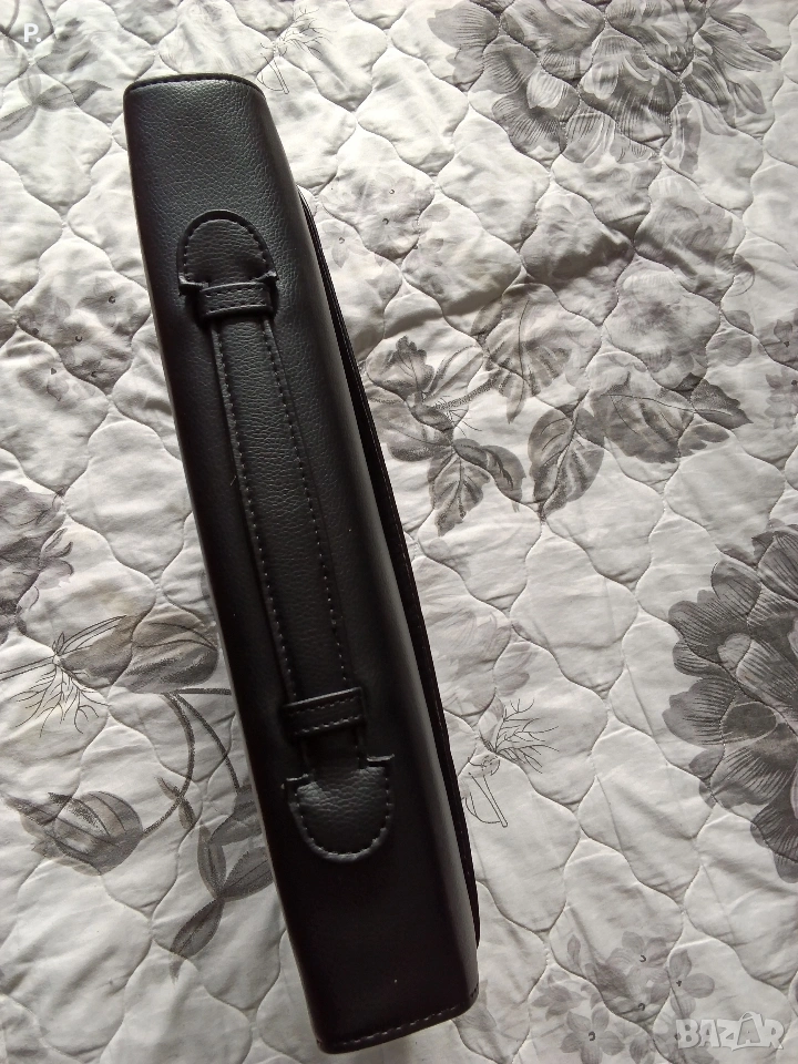 черна кожена чанта папка органайзер , снимка 1