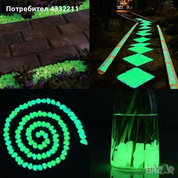 Светещи, декоративни, цветни градински камъни 100 бр., снимка 1