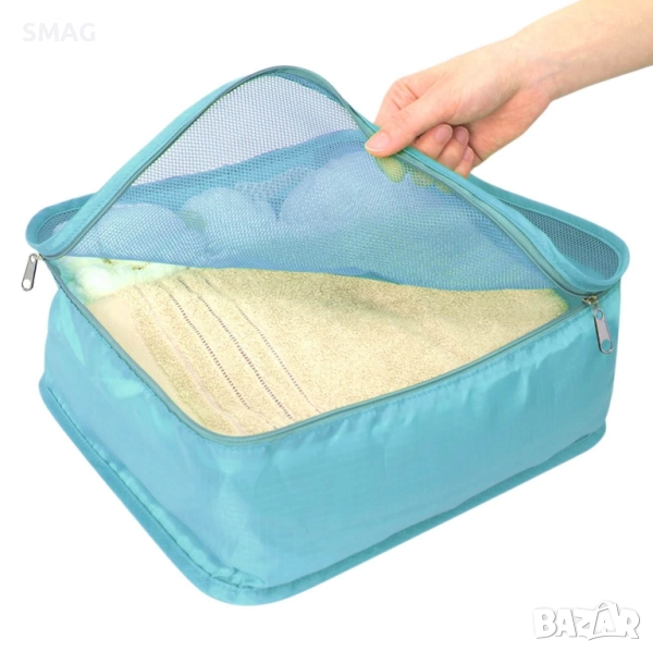 Тюркоазена кутия за съхранение за пътуване 40x30x12 см_1177135, снимка 1