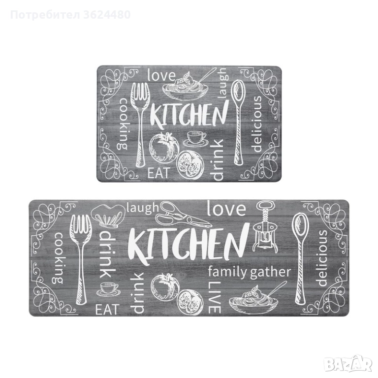 Кухненски Подложки Комплект от 2 Водоустойчив PVC 4573, снимка 1