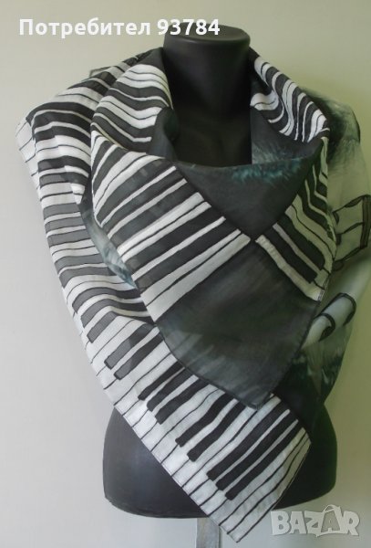 Ръчно рисуван копринен шал ПИАНО, снимка 1