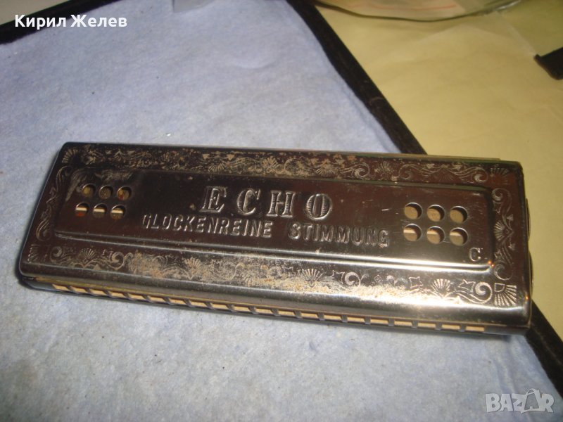 M. HONER Trade Mark MADE in GERMANY ECHO GLOCKENREINE STIMMUNG Стара УСТНА ХАРМОНИКА ХОНЕР 30938, снимка 1