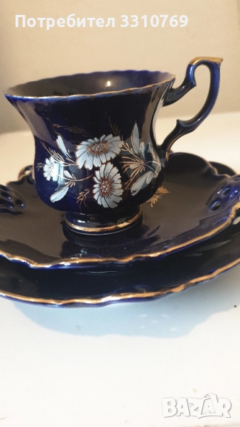 Красива порцеланова чаша (троен сет)., снимка 1