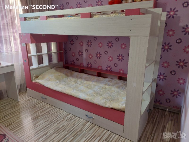 Обзавеждане за детска стая ИРИМ+ 2 матрака и попълнителна преграда за горното легло, снимка 1