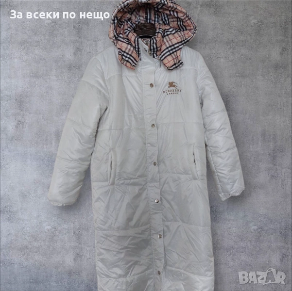 Ликвидация❗️🔥Burberry Дамско Бяло Дълго Зимно Яке Код LFS706, снимка 1