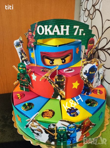 Картонена торта  Лего Нинджаго , снимка 1