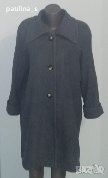 Луксозно вълнено палто в цвят Петрол "Three luster"® / голям размер , снимка 1