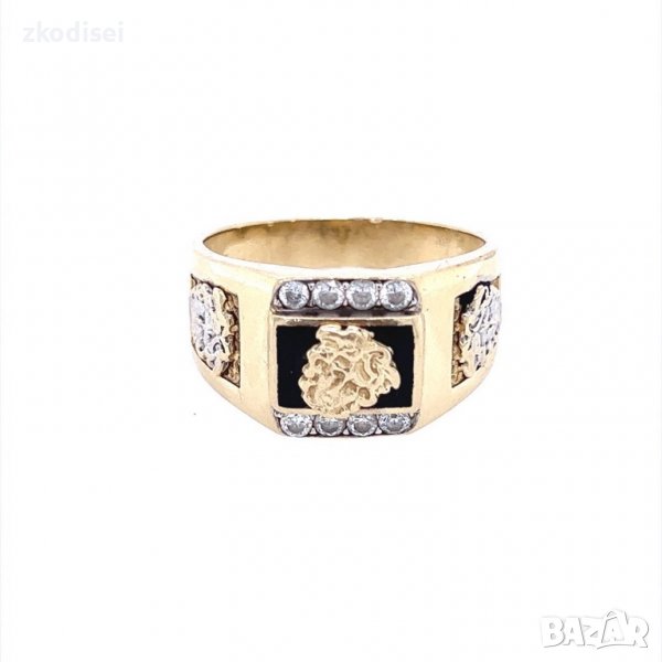 Златен мъжки пръстен 8,08гр. размер:64 14кр. проба:585 модел:13346-1, снимка 1