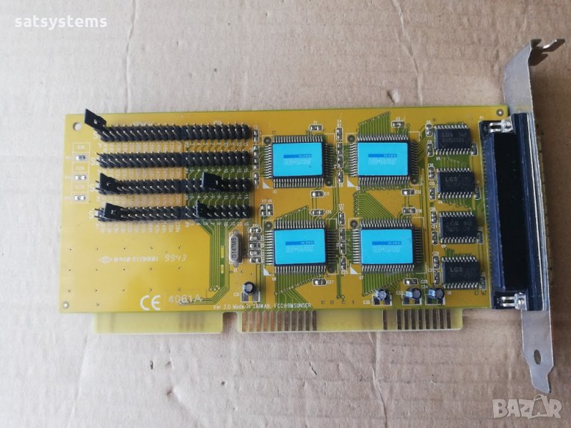 SUNIX 4061A VER 3.0 H9MSUNSER 16-bit ISA Adapter Controller Card, снимка 1