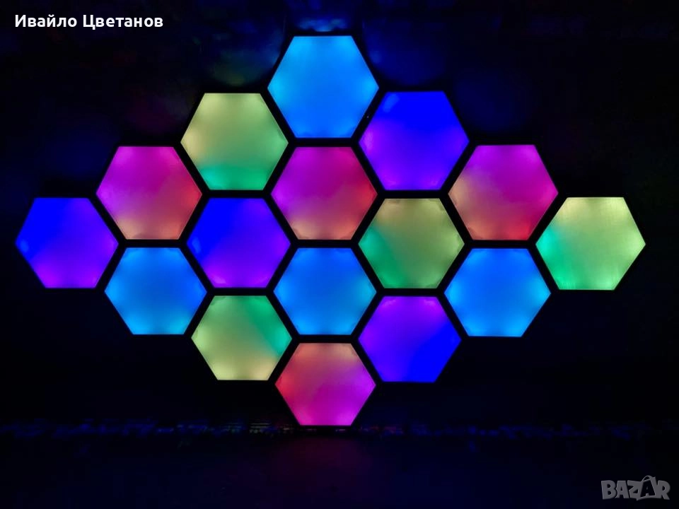 Hexa Panel Led Lights 3D Printed, снимка 1