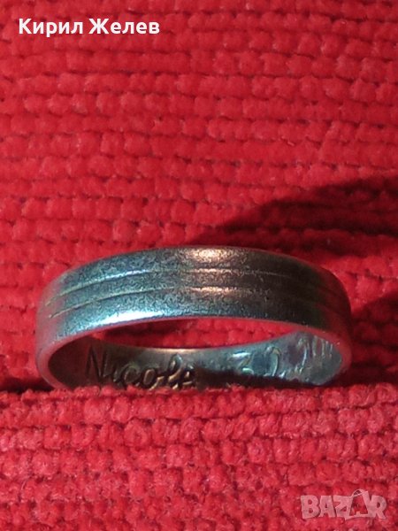 Nicole 3.2.2006 СРЕБЪРНА ХАЛКА Ръчно НАДПИСАНА ОКСИДИРАНО СРЕБРО ВИСОКА ПРОБА МАЙСТОРСКА 40329, снимка 1