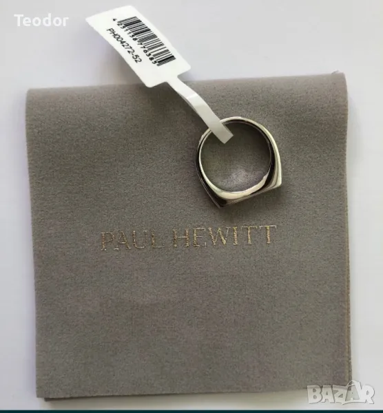 Нов Оригинален елегантен сребърен пръстен с камък Paul Hewitt, снимка 1