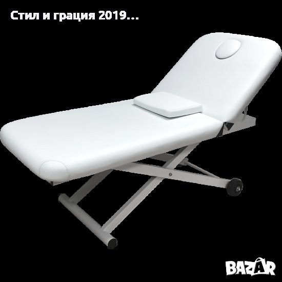 Електрическа кушетка Wenga (1мотор) - бяла/черна, снимка 1