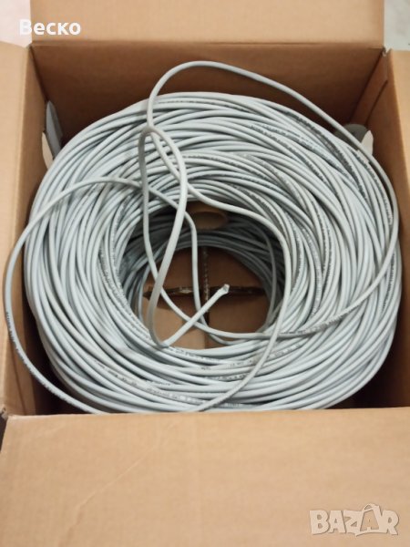 Кабел Меден FTP UTP BITNER BiTLAN CAT5E 4x2x0.5кв Видео Мрежа Корда CQR Тестван RJ45 може на метър, снимка 1