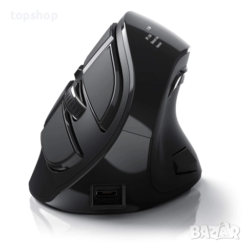 Чисто нова CSL - Ергономична безжична вертикална оптична мишка с OLED дисплей, Bluetooth + USB 2,4Gh, снимка 2 - Клавиатури и мишки - 51589006