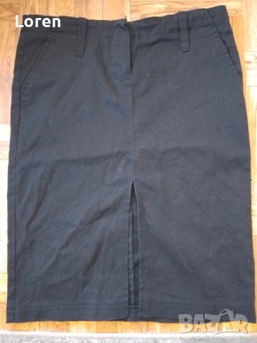 💄Mishel💄Готина черна пола с цепка отпред до коляното , снимка 5 - Поли - 43777583