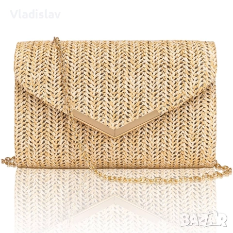 Сламена чанта Larcenciel, лятна плажна дамска чанта, снимка 2 - Чанти - 52160176