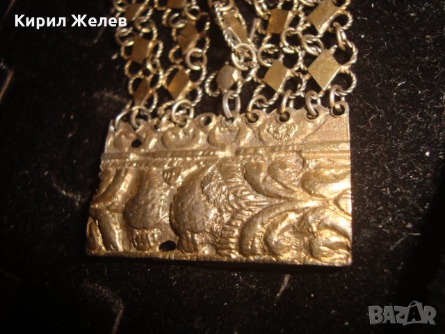 17-18 ВЕК САЧАНЕНА СРЕБЪРНА с ЖИВАЧНА ПОЗЛАТА ВЪЗРОЖДЕНСКА ПЛЕТКА ЕТНО - ГРИВНА РЪЧЕН УНИКАТ 20579, снимка 9 - Антикварни и старинни предмети - 33215737