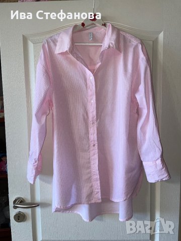 Нова oversized бебешко розова розов цвят риза овърсайз нежно розово рае , снимка 4 - Ризи - 43654776