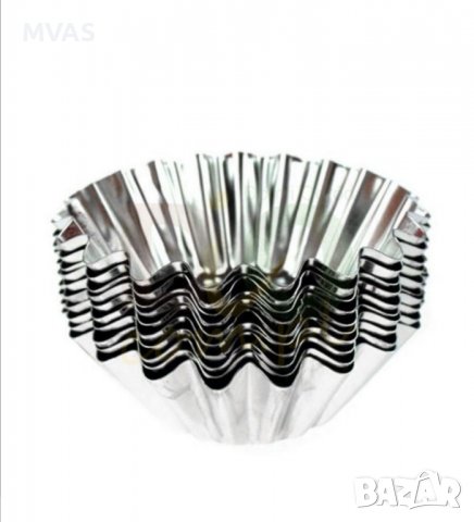 Нови метални формички за печене на кексчета кошнички 10 броя