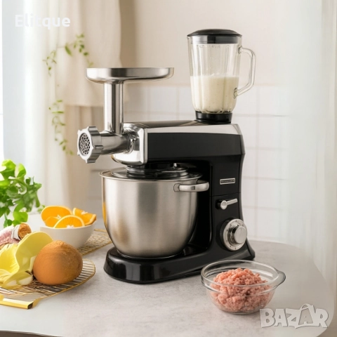 Кухненски робот 3 в 1 Royalty Line RL-PKM2100BG BLACK - 2100W Max, 7.5L купа, 1.5L блендер, снимка 7 - Блендери - 52741651