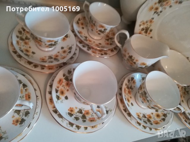 Английски костен порцелан Queen Anne.Сервиз за чай, снимка 6 - Сервизи - 32535020