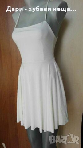 Бяла разкроена рокля с интересен гръб🍀❤XS,S,M(38)❤🍀арт.4372, снимка 1 - Рокли - 37259823