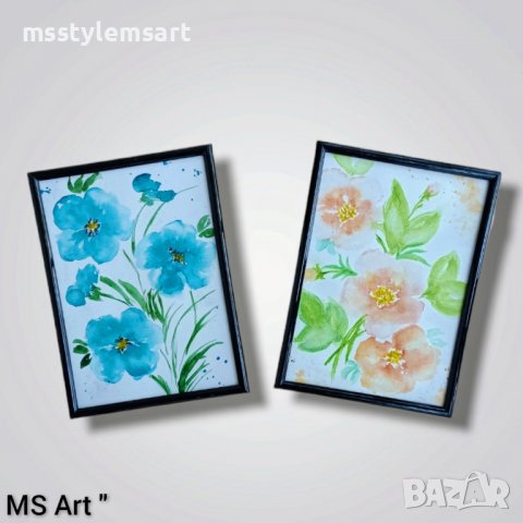 Мини картини с цветя " Акварел , снимка 1